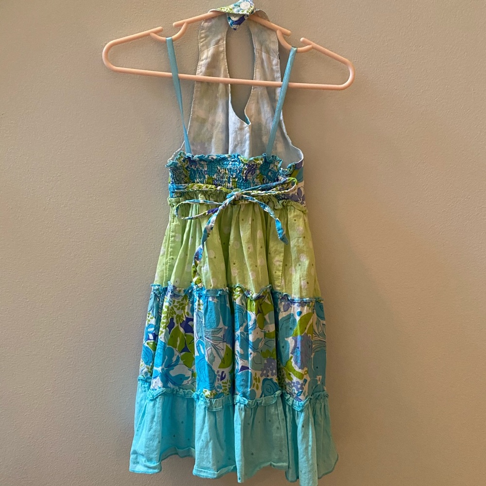 Girl 3t cute green and blue dress